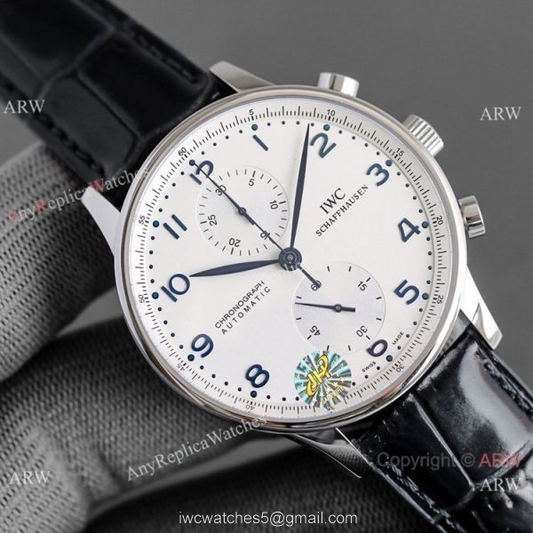AAA Replica IWC Portuguese Chronograph Blue Dial Watches Swiss 7750 7