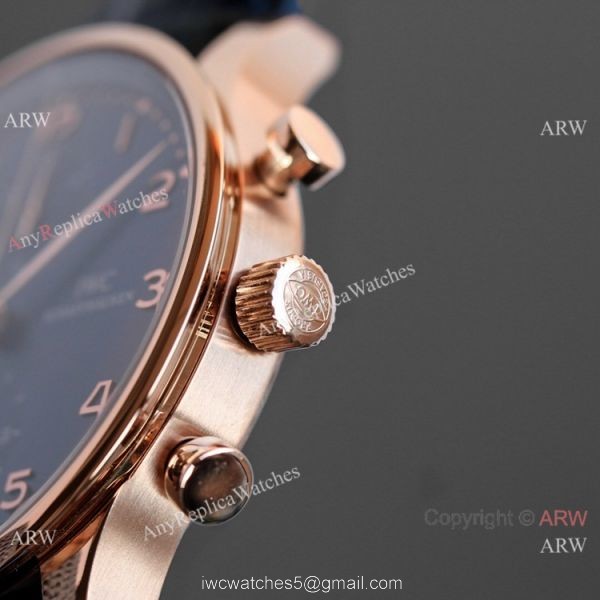 AAA Replica IWC Portuguese Rose Gold White Watches Swiss 7750 Chronograph 7