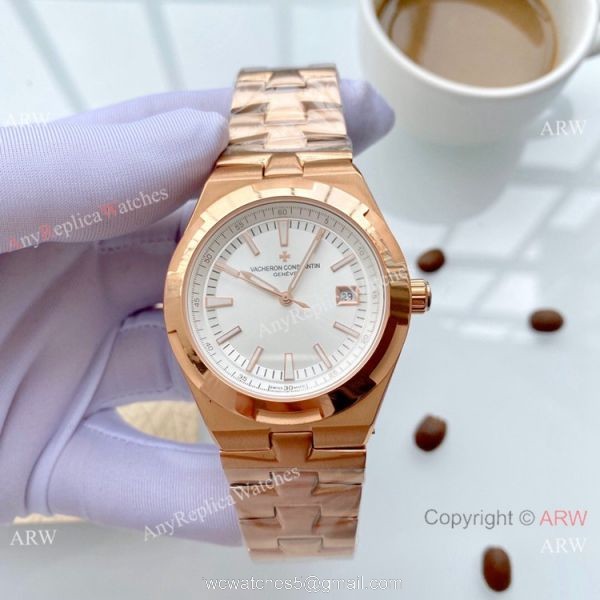 Copy Vacheron Constantin Geneve Overseas 42mm Watches Rose Gold 7