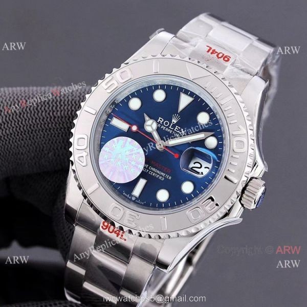 AAA Swiss Copy Rolex Yachtmaster Blue Dial Watch 904L ETA2836 7