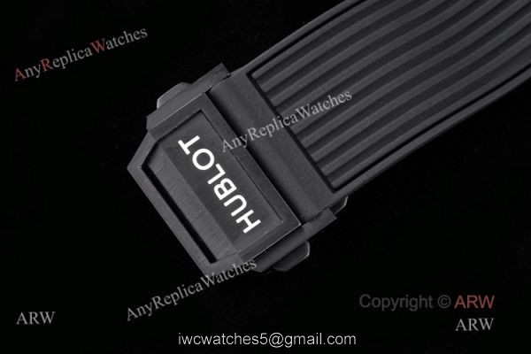 Top Replica Hublot Big Bang Ceramic All Black Hublot Rubber Strap Watch For Men 7