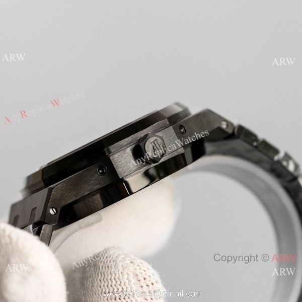 Swiss Replica Audemars Piguet Royal Oak Moon phase Watch 41mm Black Subdials 7