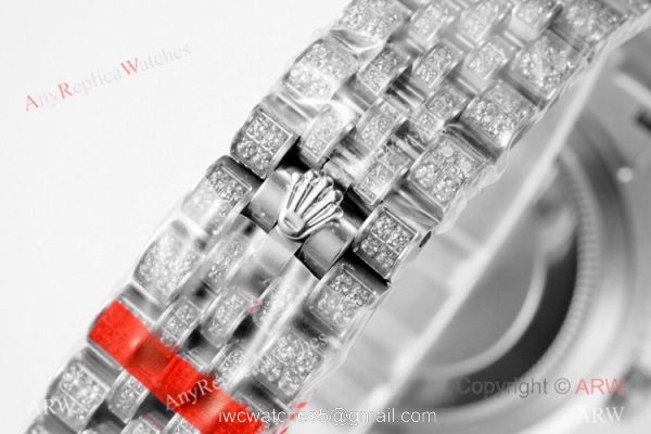 TW Factory Rolex Datejust Iced Out Watches 41mm Diamonds Silver Case 7