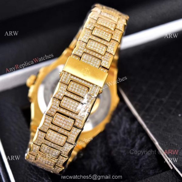 Luxury Replica Patek Philippe Nautilus Iced Out Watches Automatic 7