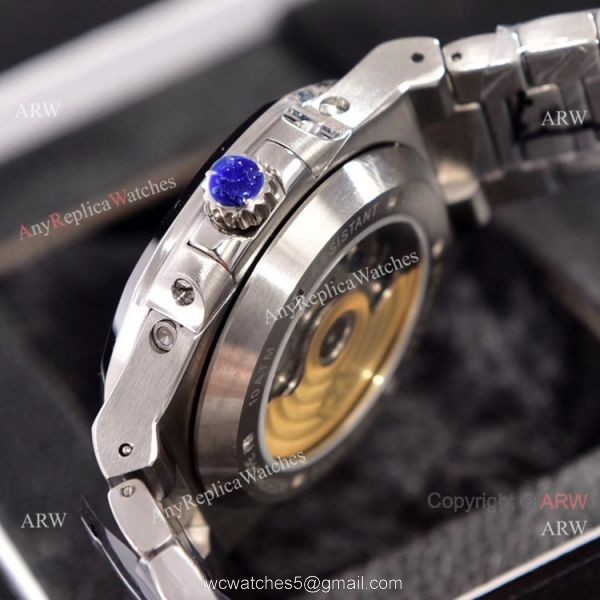 Copy Patek Philippe Nautilus Annual Calendar Watches Silver Dial Engraving Case 7