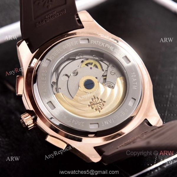 Copy Patek Philippe Aquanaut VK Chronograph Watches Rose Gold Engraving 7