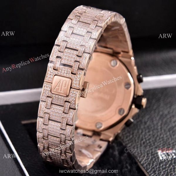 Copy Audemars Piguet Royal Oak Offshore Diver Iced Out Diamond Watches 43mm 7