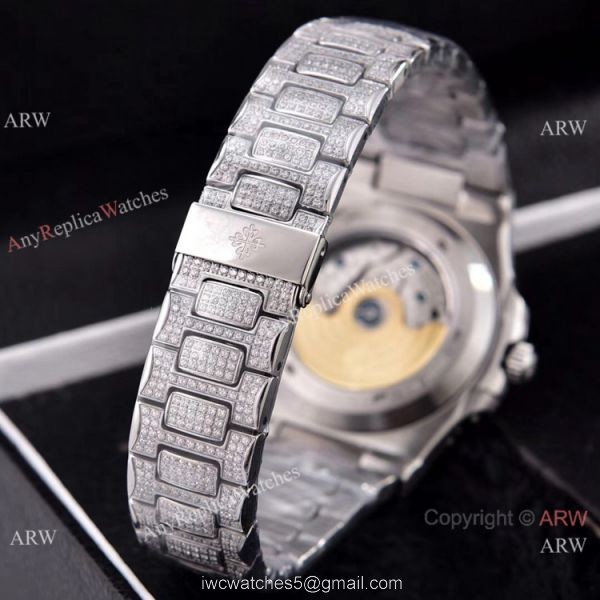 Patek Philippe Annual Calendar Full Diamonds Watches Gray Gradient Face 41mm 7
