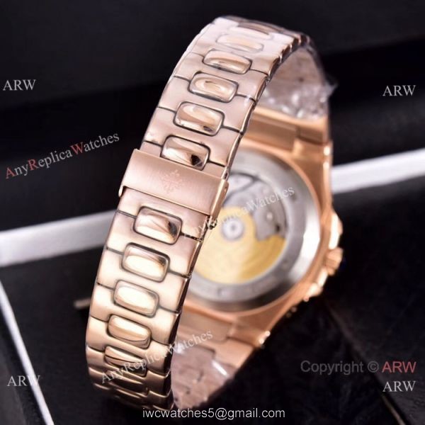 Knockoff Patek Philippe Nautilus Moon Phase Watches 40mm Rose Gold 7