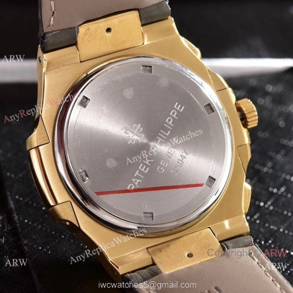 Japan Grade Patek Philippe Nautilus Diamonds Watches Yellow Gold Gray Gradient Dial 7