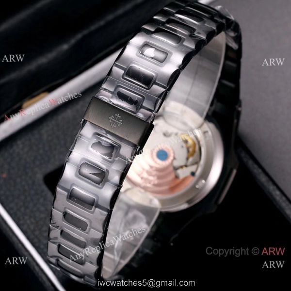 Knockoff Patek Philippe Nautilus All Black Watches Blue Gradient Dial 7