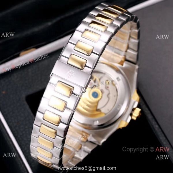 Knockoff Patek Philippe Nautilus 40mm Watches Two Tone Gray Dial 7