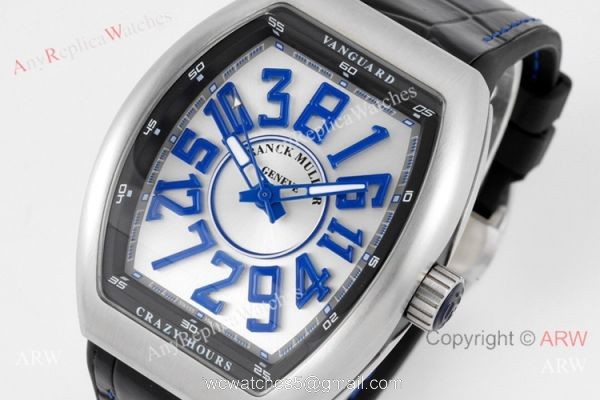 ABF Super Clone Franck Muller Vanguard V45 Crazy Hour Watch Blue Markers 7