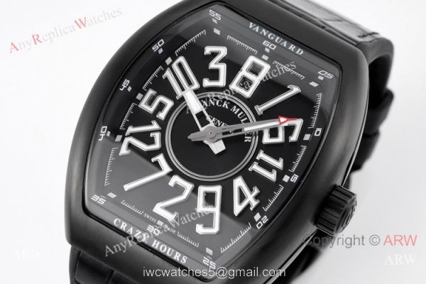 ABF Swiss Grade Franck Muller Vanguard V45 CRAZY HOUR Watch All Black 7
