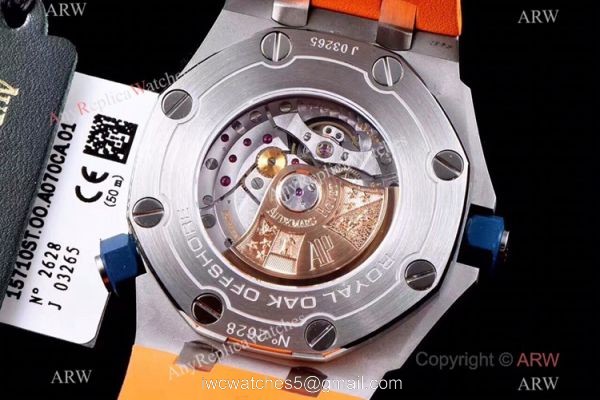 JF Factory V8 1:1 Best Audemars Piguet Divers Watch Orange Rubber Strap 7