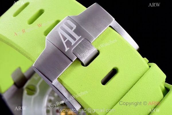JF Factory V8 1:1 Best Audemars Piguet Divers Watch Green Rubber Strap 7