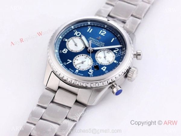 2021 New! Swiss Copy Breitling Premier B01 7750 Chronograph Watch Blue Dial Stainless Steel 7