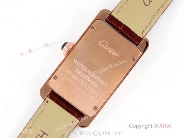 Grade 1A Replica Cartier Tank Americaine Quartz Watch Rose Gold Women 7