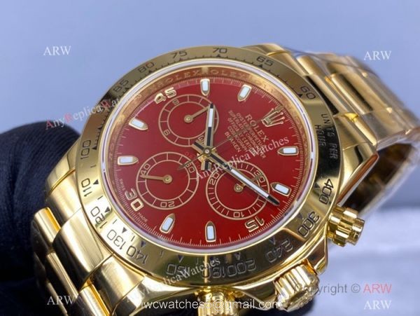 New! Rolex Daytona Chronograph Red Face watch NOOB Factory Swiss 4130 904L 7
