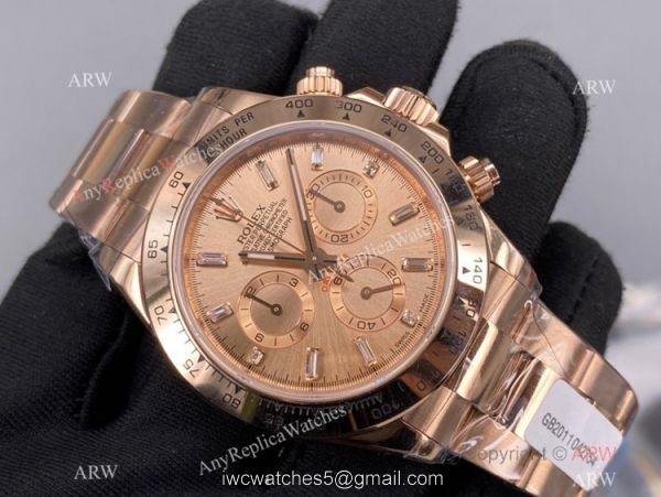New! Rolex Daytona Chronograph 904L Rose Gold watch Noob Factory Swiss 4130 7
