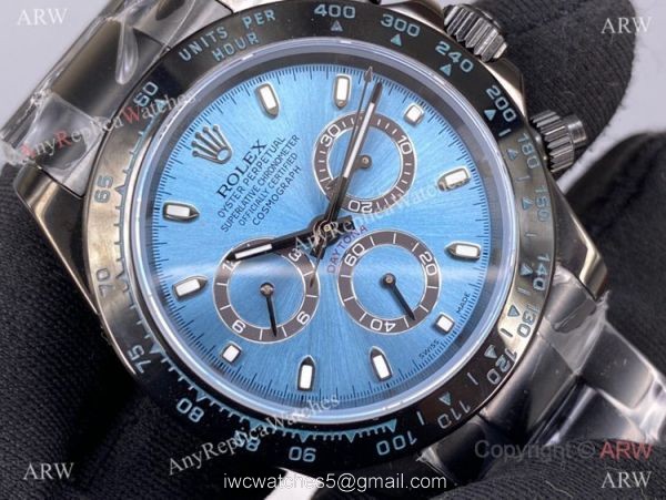 New! Swiss Copy Rolex Daytona Ice Blue 116506 Blacksteel Watch 7750 Chronograph 7