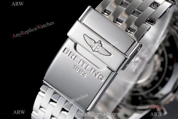 Swiss Grade Breitling Navitimer 1 Chronograph KOR A7750 Watch Rose Gold Bezel Black Dial 7