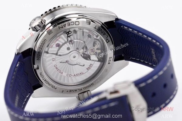 Swiss Copy Omega Seamaster Planet Ocean 600m Co-Axial GMT VSF 8605 Watch Blue Rubber Strap 7