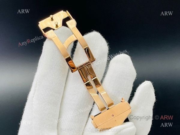 Replica Rose Gold Hublot Big Bang Sang Bleu 45 Watch Asia 7750 With Black Rubber Band 7