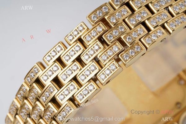AC Factory Swiss Copy Panthere De Cartier Watch 27mm Yellow Gold Diamond 7