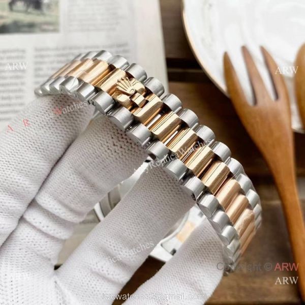 Replica Rolex Day Date 40mm Watches Two Tone Rose Gold New Dial 7