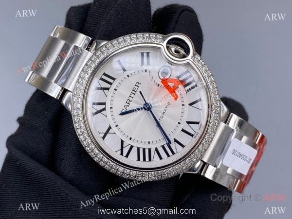 V6 Factory Swiss Copy Cartier Ballon Bleu 42MM Diamond Bezel Watch Automatic Movement 7