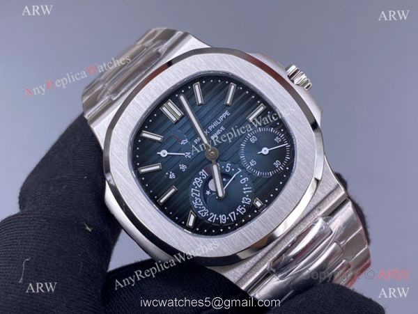 (PF Factory) Swiss Grade One Patek Philippe Nautilus Moon phase Multifunction Watch 2021 New 7