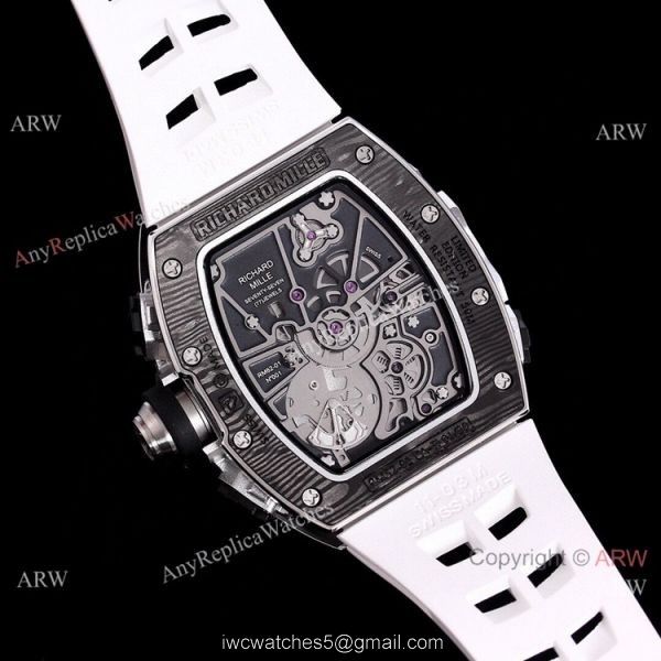 White Rubber Band Richard Mille 62-01 Tourbillon Vibrating Alarm ACJ Replica Watch 7