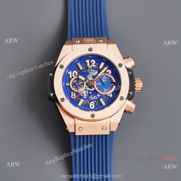 Luxury Copy Hublot Big Bang Unico Black Blue Watches 7