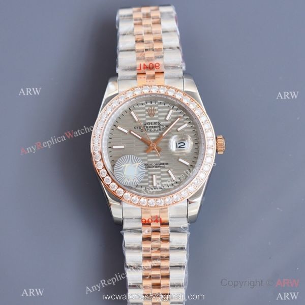 Swiss Quality Copy Rolex Datejust II 41 Grey Dial Diamond Bezel Jubilee Watch 7