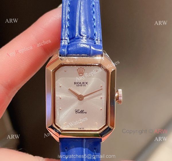 Fake Rolex Cellini Lady Dark Green Dial Rose Gold Case 24mm Watch 7