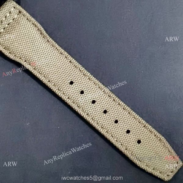 New Clone IWC Pilots Quartz Green fabric Leather Strap Watch 7