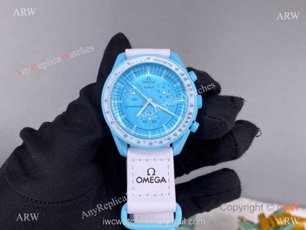 2022 new! AAA Replica Swatch x Omega &8216;Uranus Moonswatch Blue Bioceramic Swiss Quartz 7