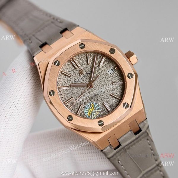 JH Factory Audemars Piguet Royal Oak Rose Gold 37mm Gray Dial Watch 7
