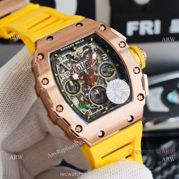 Best Richard Mille RM11-03 Felipe Massa Flyback Chronograph Dial Rose Gold Replica Watches 7
