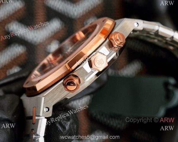 Knockoff Audemars Piguet Royal Oak 42mm Watch 2-Tone Rose Gold Chronograph 7