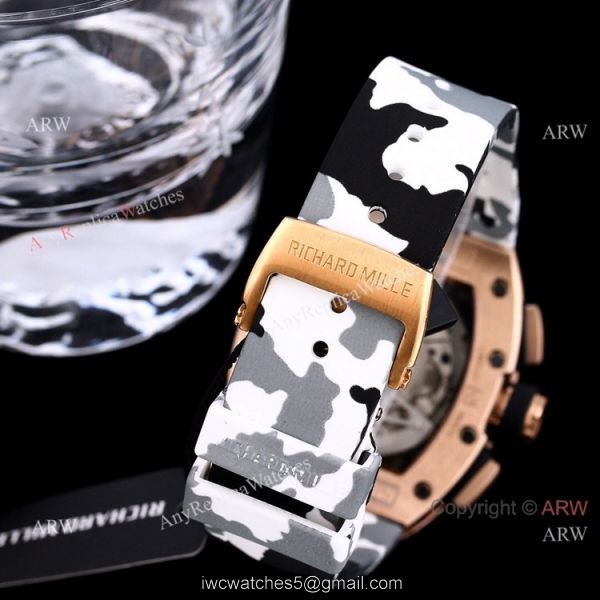 High Quality Replica Richard Mille RM011 FM Automatic Watch Camouflage Strap 7
