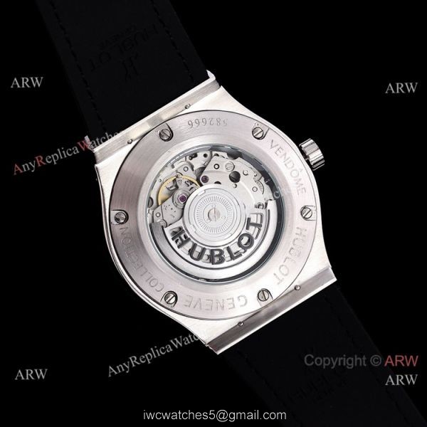 Copy Hublot Classic Fusion Diamond Bezel Green Dial Watch Citizen 8215 Movement 7