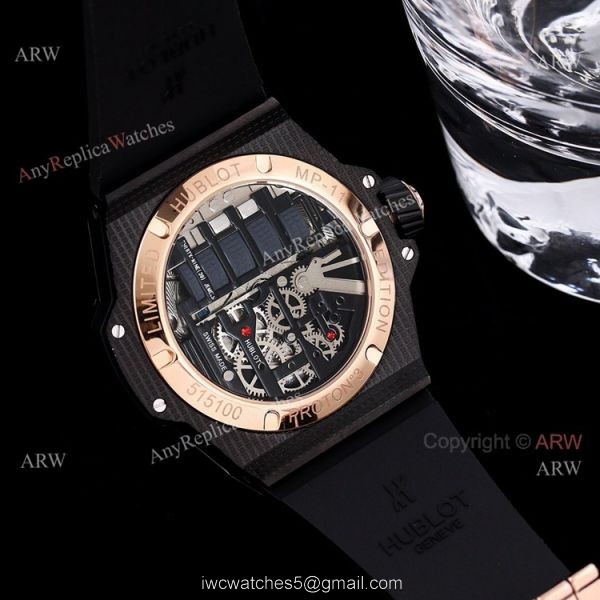 All Black Hublot Big Bang MP-11 Knockoff Watch 45mm With Black Rubber Strap 7