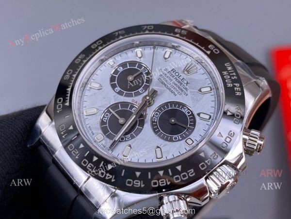 New Rolex Daytona Meteorite Dial Noob Factory Daytona 4130 Superclone Oysterflex Strap Watch 7