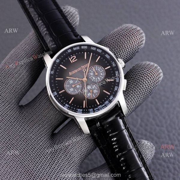 New Audemars Piguet Code 11.59 Blue Dial Blue Leather Strap Replica Watch 41mm 7