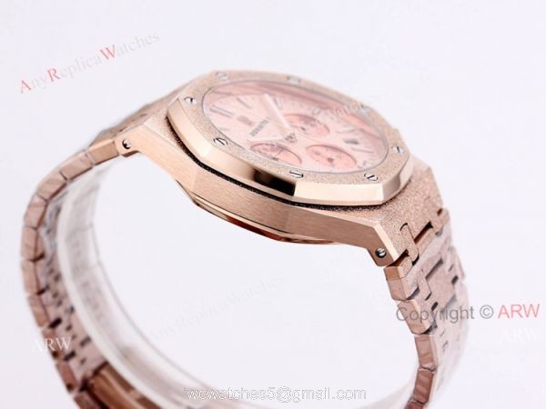 New Audemars Piguet Royal Oak Quartz Copy Watch Best AP Frosted Gold Watch 41mm 7