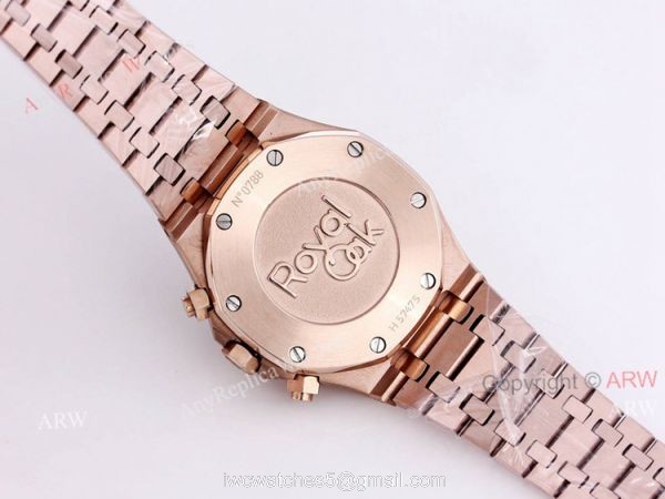 New Frosted Gold Audemars Piguet Royal Oak Rose Gold Chronograph 41mm Diamond Dial Replica Watch 7