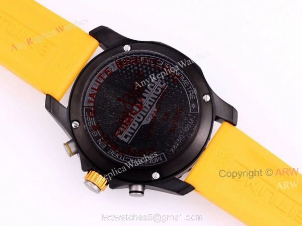 New Breitling Endurance Pro 44mm Review Yellow Rubber Band Quartz Watch Replica 7