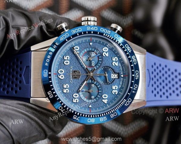 New Tag Heuer Carrera Blue Dial 44mm Tag Heuer Carrera Porsche Chronograph Special Edition Replica Watches 7